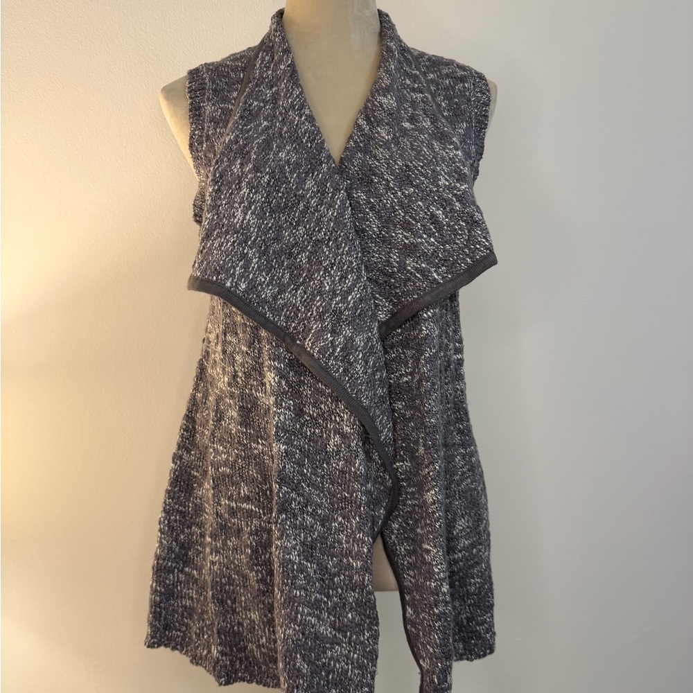 Jones New York Sweater Cardigan Open Front Vest Grey Women’s Size S